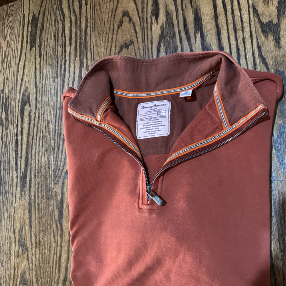Tommy Bahama Rust Half-Zip Pullover